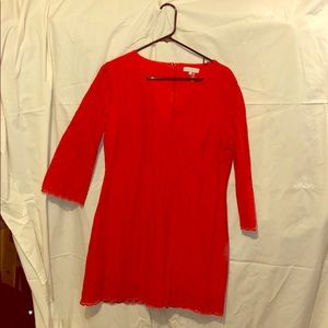 Red lace dress